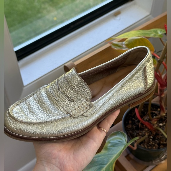 Sperry Women’s Seaport Penny Loafer Gold Gilded Slip on Loafers Size 6.5 - Picture 5 of 9